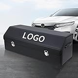 Kofferraumtasche – Kofferraum-Organizer mit Logo/Text, Rutschfester Kofferraum, strapazierfähiges Leder, Aufbewahrungsbox, Werkzeugtasche – geeignet für alle Fahrzeuge