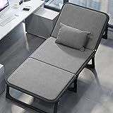 VBVARV 6 Verstellbares Zustell-GäStebett, Einzelbettrahmen Aus Metall, Integrierte Elastische Matte Und Kissen, Tragbares Klappbett, 75,2 Zoll LäNge, Ausklappbares Bett Schlafzimmer,Grau,70cm