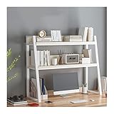 Bücherregale Desktop-Bücherregal aus Holz, Desktop-Organizer, Regal, PC-Schreibtisch, Bücherregal, Aufbewahrungsregal, Regal, Heimdekoration, 2-stöckig, weiß Bücherregale Standregal ( Size : L 95cmxW