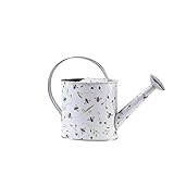 Rivanto® Indoor Metall Gießkanne Bienenmuster 2000 ml, mit großer Brause, 11 x B32 x H23 cm