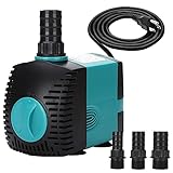 Aquarium Pumpe Klein, Mini Aquarium Pumpe,Ultra Leise Wasserpumpen, Aquariumpumpe Fontänenpumpe für Aquarien Teich Brunnen Statuen Hydrokultur (50w)