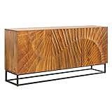 riess-ambiente.de Massives Sideboard Scorpion 140cm braun Mangoholz aufwendige 3D Schnitzereien Massivholz Kommode Anrichte