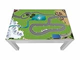 Eisenbahn/Holzeisenbahn Möbelfolie/Aufkleber - LCK13 - passgenau für den Lack Couchtisch (90 x 55 cm) von IKEA - In wenigen Minuten zum einzigartigen Spieltisch für Kinder! (Möbel Nicht inklusive)