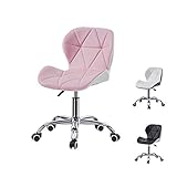CLIPOP Schreibtischstuhl Rosa Weiß Mischfarbe Ergonomischer Drehstuhl mit Rollen Gepolsterter Computerstuhl Drehstuhl für Home Office Möbel (Rosa+Weiß)