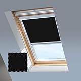 Skylight Rollos für Velux Dachfenster – Verdunkelungsrollo – Schwarz – Silberfarbener Aluminiumrahmen (SK06)