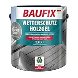 BAUFIX 0880869703 Wetterschutz-Holzgel Holzlasuren & Holzpflege, graphitgrau metallic