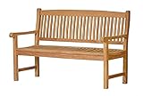 Kai Wiechmann Gartenbank Teakholz 3-Sitzer 150 cm Teak Gartenbank für Terrasse Garten Balkon