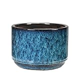 Fevilady Keramik Bonsai Topf Sukkulente Topfblumentopf Container Heim Tabelle Dekoration Große Blumentöpfe im Freien Garten-Pflanzer (Color : Blue)