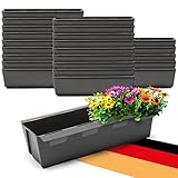 BigDean 24er Set Paletten Blumenkästen - Einsatz - mit Hängesystem zum Einhängen - 37cm anthrazit - Pflanzkasten für Europalette Balkonkasten Blumentopf - aus recyceltem PP-Kunststoff