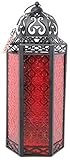 Dekorativer marokkanischer Laternen-Kerzenhalter, extra groß, Rot