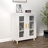 BULANED Sideboard, Schlafzimmer Kommode, KomodenFlurmöbeln, KüchenFlurmöbeln, Commode, Flurkommode, Schlafzimmerkommode, Flurmöbeln, Hochglanz-Weiß 69,5x34x90 cm Holzwerkstoff