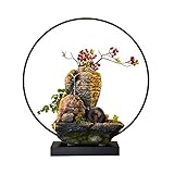 Zimmerbrunnen Tischbrunnen Desktop-Brunnen - mit Steinguss- oder LED-Lichter Indoor Relaxation Harz-Ornament - for Büro Home Schlafzimmer Tischdekoration (25,9 Zoll) Meditationsbrunnen