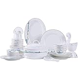 Resistant Dinner Set,58 Pieces Dinnerware Set, Beautifully Porcelain Tableware Set, Landscape Pattern Design of West Lake in Hangzhou China, Service for 10 People