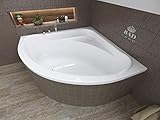 BADLAND Eckbadewanne Eckwanne Standard 140x140 mit Ablaufgarnitur und Füßen GRATIS + ohne/mit Verkleidung Styropor (mit Styropor)