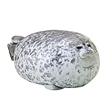 60cm Chubby Blob Seal Pillow, Robbe Kuscheltier Fett Meerestier Kissen Gefülltes Plüschkissen Grau Klecks Siegel Umarmungskissen Stofftier Baumwolle Blob Seal Plüsch Spielzug für Kinder Erwachsene