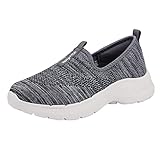 Freizeitschuhe Damen, Slip-On Sneakers, Leicht Atmungsaktiv Turnschuh Sportliche Flach Laufschuhe Walking Shoes Mode Elegant Damenschuhe Sportsschuhe Sommer Herbst Outdoorschuhe
