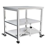 SXLIGHT Edelstahl Servierwagen 3-Regale Catering Küchenwagen Mit Bremse Räder, Faltbare Kommerzielle Rolling Catering Storage Organizer Rack, Transportwagen Für Restaurant Küche