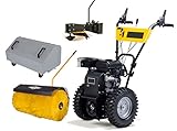 TEXAS Profi Kehrmaschine Benzin 80cm Combi 800B Briggs & Stratton Set 4in1 Schneekehrmaschine Laubsammler Grastrimmer | 4 Takt | 208cm³ | 6,1PS | inkl. Kehrbürste, Sammelbehälter, Trimmer