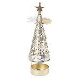 Rotierender Kerzenhalter, Rotierendes Kerzenständer-Set für Romantische Hochzeit und Weihnachtsfeier (Goldene Schneeflocke)