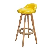 OKEZZI Haare,Massivholz-Barhocker, europäischer Barstuhl, einfacher hoher Hocker, Massivholz, D, 53 cm