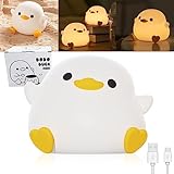 AVCXEC LED Nachtlicht Kinder Silikon Ente, Ente Nachtlampe Aufladbar USB, Nachttischlampe Touch Dimmbar mit 20 Minuten Timer, Nachtlicht Baby Stilllicht 1200 mAh für Kinderzimmer Deko Geschenk