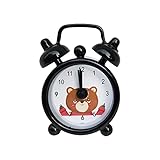 FIONEL Wecker Alarm Niedlicher Mini-Metall-Wecker elektronischer Kleiner Wecker Tiermuster Kinder Schlafzimmer Multifunktionale Kleine Wecker Nachttisch Wecker (Color : 1)