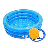 VANZACK Aufblasbares Kinderbecken Babybecken Kinderspielzeug Aufblasbare Babybadewanne Aufblasbecken Kinderbecken Kinderschwimmzentrum Trizyklisches Spielbecken Rundes Schwimmbad