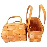 UPKOCH 2 Stück Blumenkorb Aus Holz Boho-Dekor Gewebte Aufbewahrungskörbe Vintage-Hochzeitsdekor Weidenbrotkörbe Rattan-Blumenkorb Blumenkorb Vintage-Regalkörbe Zum Organisieren