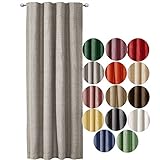 JEMIDI Vorhang blickdicht 140x245cm - Gardine mit Kräuselband Universalband - 100% Polyester Schal lang für Wohnzimmer Schlafzimmer - hellgrau