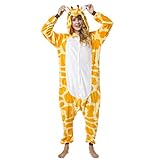 Katara 1744 -Giraffe Kostüm-Anzug Onesie/Jumpsuit Einteiler Body für Erwachsene Damen Herren als Pyjama oder Schlafanzug Unisex - viele Verschiedene Tiere