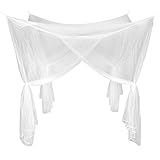 TecTake Moskitonetz Betthimmel Fliegennetz | Für Einzel-und Doppelbetten geeignet | 220 x 220 x 210 cm