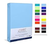 CAMRY Spannbettlaken für Wasserbett/Boxspringbett Bettlaken Baumwolle Spannbetttuch in Hellblau 180x200-200x220 cm Hochwertige Materialien atmungsaktiv und pflegeleicht
