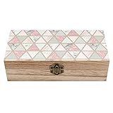 OTRAHCSD Quadratische Holzkiste, Roségold Grau Marmor Holz Aufbewahrungsbox Dekorative Home Holzkiste für Sammlerstücke