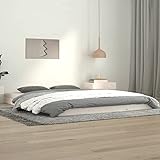 Tidyard Massivholzbett Komfortbett Bettrahmen Bettgestell Holzbett Seniorenbett Doppelbett/Einzelbett Jugendbett Landhausbett Gästebett Betten Bett, Weiß 140x190 cm Kiefer