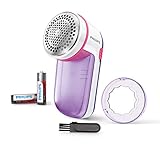 Philips GC026/30 Fusselentferner für Verschiedene Stoffe, 2 Höheneinstellungen, batteriebetrieben, 5.8 x 12.3 x 8 cm, Flieder-pink