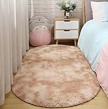 RIKCAT Langes Haar Tie Dye Cloud-Serie Weicher Shaggy-Teppich Für Kinderzimmer, Oval, Flauschig, Plüsch-Teppich Für Teenager-Mädchenzimmer, rutschfest Niedliche 2,140 * 200