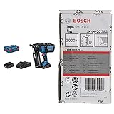 Bosch Professional 18V System Akku-Nagler GNH 18V-64 M (Nagel-Ø 1,6 mm, max. Nagellänge 64 mm, 2x ProCORE18V 4.0Ah Akku, Ladegerät GAL 18V-40, in L-BOXX 136) + 2000x Senkkopf-Stift SK64 20G, 38 mm