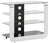 MAJA Möbel Media Modelle Glas TV-und HiFi-Rack, Metall Chrom-Schwarzglas, 82,0 x 68,0 x 40,6 cm