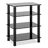 RFIVER HiFi Rack TV-Rack Stand TV Regal BxTxH: 60x42x75,5 cm Möbel Gehärtetes Glas 4 Platten HF1001