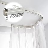Gebogene Deckenschiene Für Fenster Vorhänge, Biegbar Gardienenschiene, Deckenmontage Vorhang-Gleitschiene, Hochbelastbare Vorhangschienen1M-4M (Color : White, Size : 2M/7FT)