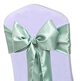 WENSINL 50 Stück salbeigrüne Stuhlschärpen für Hochzeitsempfang, 17,8 x 274,4 cm, Satin-Stuhlschleifen, Schärpen für Party, Babyparty, Dekoration für Stuhl, Bankett, Feiern, Events