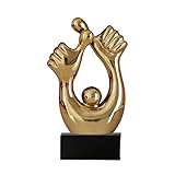 LGYKUMEG Kunst Abstrakte Skulptur Deko,Moderne Wohnzimmer Home Deko Skulptur,Für Dekoration Schlafzimmer Tischdekoration Büro Wohnung Skulpturen Und Statuen Keramik,Gold,B