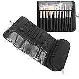 Schwarze Hängende, Aufrollbare Make-up-Tasche, Make-up-Aufbewahrungstasche, Zusammenklappbare Pinsel, Organisieren Staubdicht, Großes Fassungsvermögen, Kosmetik-Reisetasche Und Aufrollbare Make-up-Tas