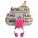 Tolina - Wolken Kinderregal für Musikboxen wie Toniebox und zugehörige Figuren - Regal Wand für Tonie Hörfiguren - Sicher & Stabil inkl. Kopfhörer Halter - Kinderzimmer Deko aus Buchenholz