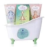 accentra - Anti-Stress Bade- & Duschset mit Vanilleduft - Geschenk Set zur Entspannung für Frauen zum Geburtstag oder Weihnachten - 5-Teiliges Wellness Geschenk- & Pflegeset mit Mini Deko-Badewanne
