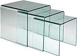 Kare Design Clear Club Dreisatztisch, Transparent, Beistelltisch, Couchtisch, Wohnzimmer, (H/B/T) 42x42x42 cm