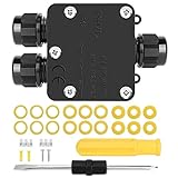 Abzweigdose Wasserdicht, Verteilerdose Außen Wasserdicht, Abzweigdose IP68, 2 Wege Junction Box, Verteilerdose Aussen,Erdkabel Klemmdose Verbindungsdose für Ø4mm-15mm Kabeldurchmesser