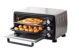 Mini Backofen 20 Liter | Pizza-Ofen | Minibackofen | 3in1 Backofen mit Umluft | herausnehmbares Krümmelblech | 100°C - 230°C | 1380 W | Ober-/Unterhitze | Edelstahl | 60 Min. Timer