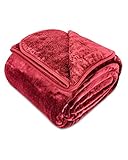 Gräfenstayn® Kuscheldecke Cashmere-Feeling - super weich & flauschig - Dicke & warme Fleecedecke - kuschelige Sofadecke, Wohndecke & Tagesdecke - Überwurf Decke Sofa, Couch (Bordeaux, 150x200 cm)