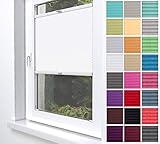 Home-Vision® Premium Plissee Faltrollo ohne Bohren zum Kleben Innenrahmen Blickdicht Sonnenschutz Jalousie für Fenster & Tür (Weiß, B25 x H100cm)